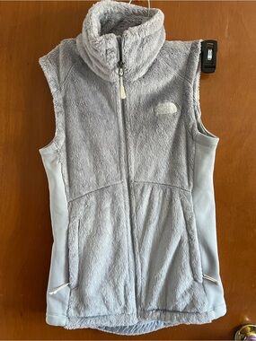 The North Face Light Gray Plush Fleece Vest